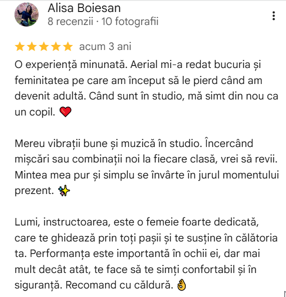 Recenzie de la un cursant adult